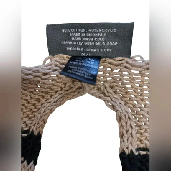 Wooden Ships EUC Black  and Brown LS Knit Sweater Size M-L - Picture 9 of 9